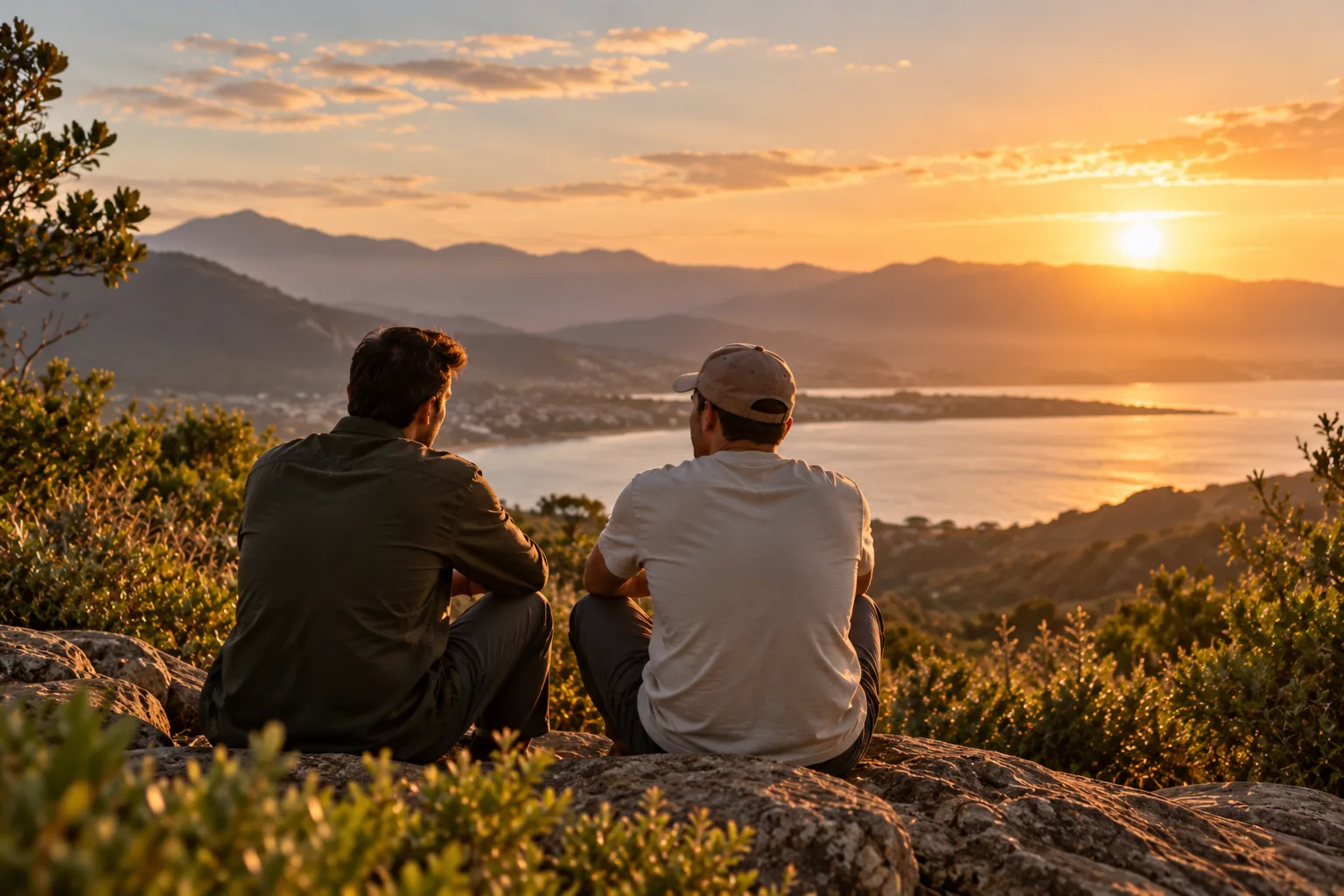 Two people connecting through conversation.